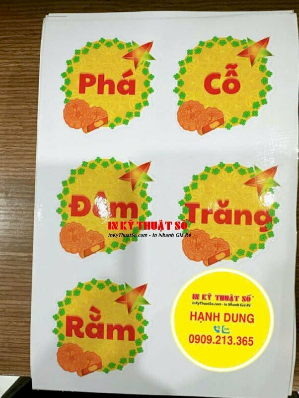 In sticker tên chủ đề Trung thu, sticker Phá Cỗ Đêm Trăng Rằm