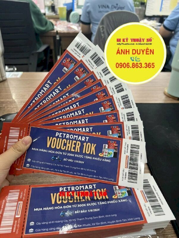 In voucher 10k cho cửa hàng tiện lợi, in voucher số lượng ít