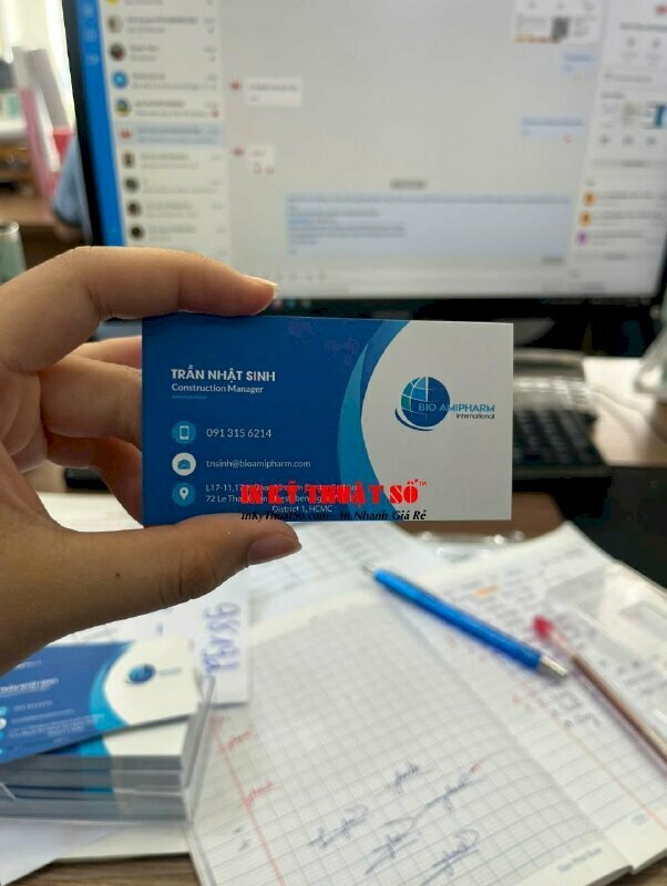 In danh thiếp lấy liền chất liệu giấy Coucher C300gsm 