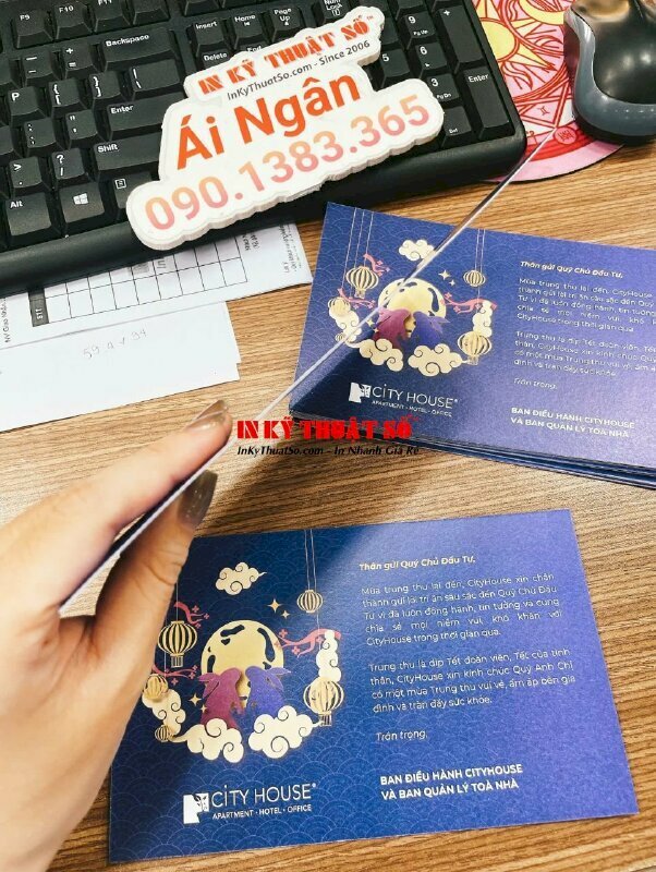 In thiệp chúc mừng giá rẻ, thiệp in theo yêu cầu, thiệp chúc mừng Trung Thu cho khách hàng