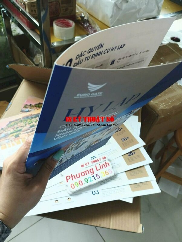 In tờ rơi A3 sắc nét, màu sắc tươi sáng quảng cáo chương trình bất động sản