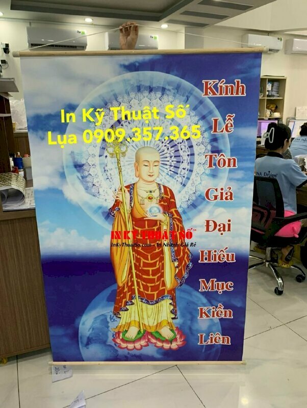 Tranh in Canvas tôn vinh văn hóa Phật giáo mùa Vu Lan Thắng Hội