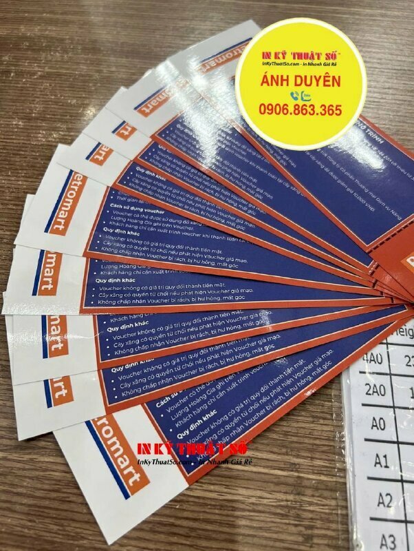 In voucher khuyến mãi cho một cửa hàng kinh doanh