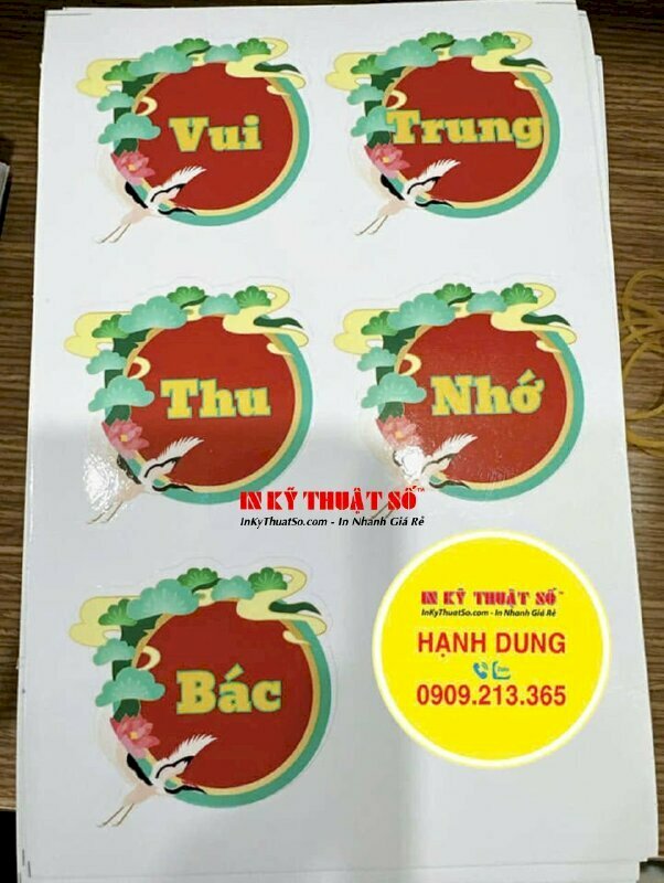 Thiết kế & In sticker theo yêu cầu, sticker Vui Trung Thu nhớ Bác