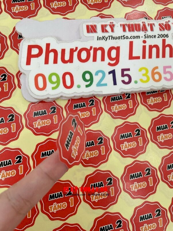 Thiết kế & In tem giấy decal và bế tem theo viền