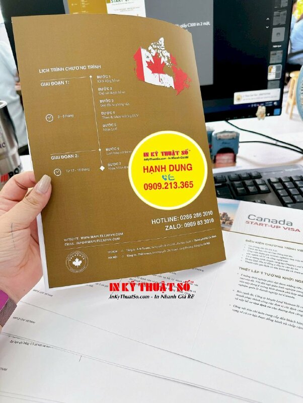 In brochure nhanh cán mờ, cấn 1 đường, brochure tư vấn định cư Canada - INKTS2001