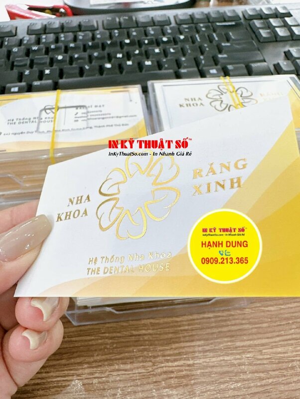 In card ép kim giá rẻ chức danh Bác sĩ cho Hệ thống Nha khoa - INKTS1919