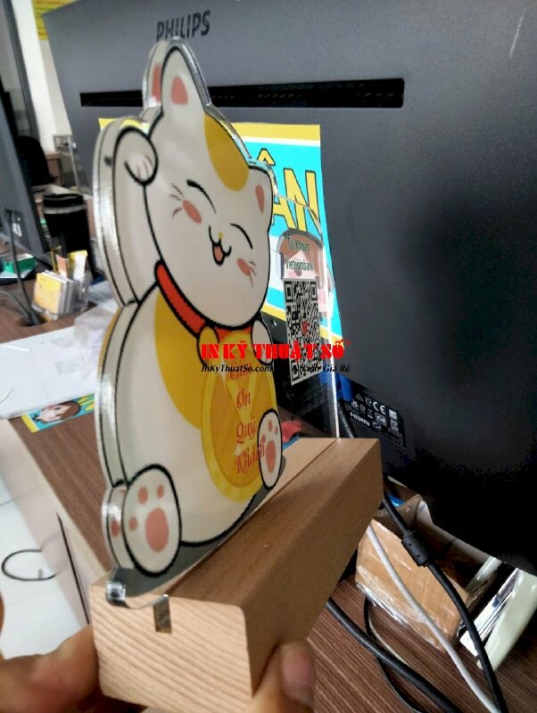 In standee nhỏ để bàn bảng Mica QR code  thanh toán chuyển khoản ngân hàng cho công ty - INKTS2004