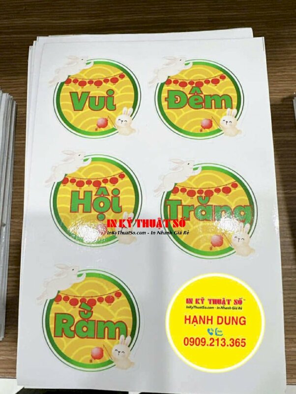 In sticker tên chủ đề Trung thu, sticker chữ Vui Đêm Hội Trăng Rằm, Phá Cỗ Đêm Trăng Rằm, Vui Trung Thu Nhớ Bác - INKTS1996