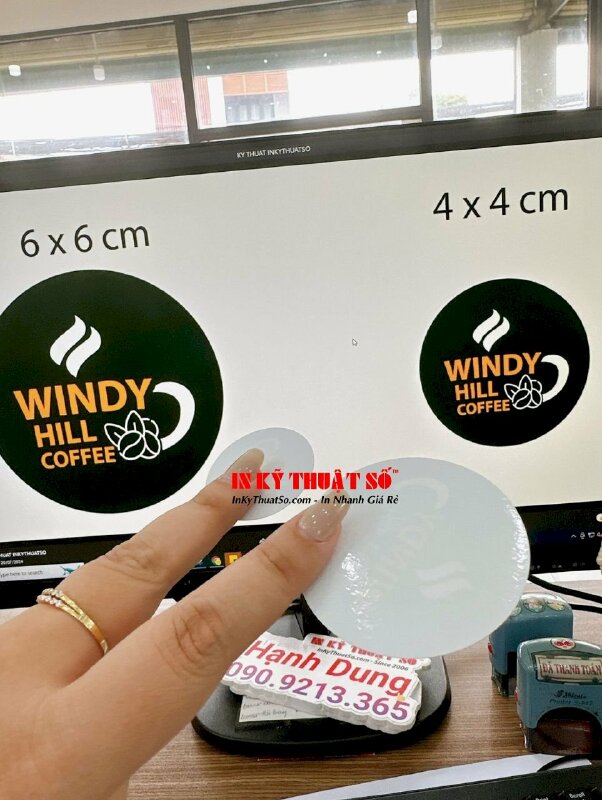 In tem dán ly cafe Take away, tem nhãn Decal sữa in số lượng lớn, tính giá theo m2 đặt in - INKTS1924