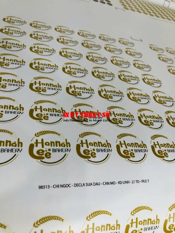 In tem logo tròn dán hộp bánh cho tiệm bánh ngọt Bakery, in tem Decal sữa tròn đường kính 5cm - INKTS1986