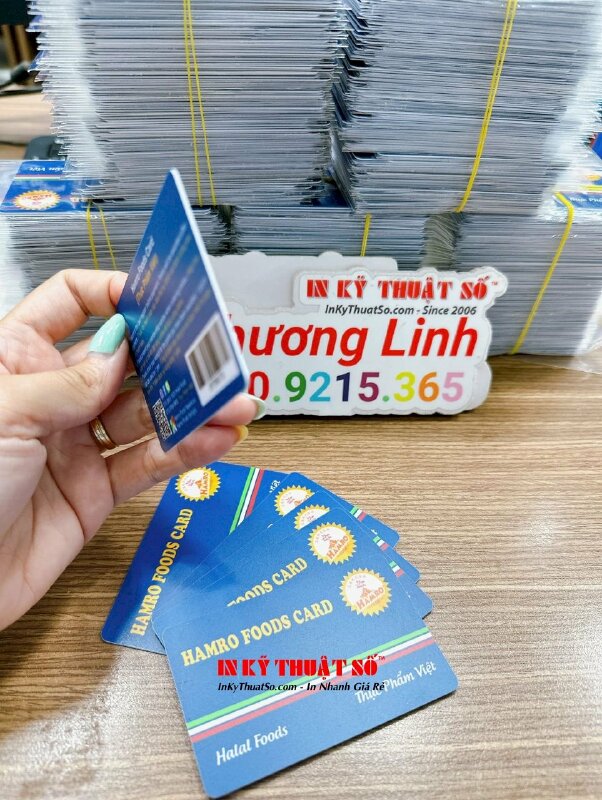 In thẻ tích điểm có mã QR code và mã Barcode, in thẻ nhựa PVC bo góc, đánh sổ nhảy - INKTS1866