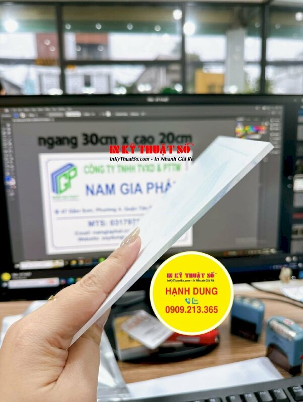 Làm bảng hiệu cty tư vấn xây dựng và phát triển thương mại, bảng hiệu Mica in UV ngược - INKTS1925