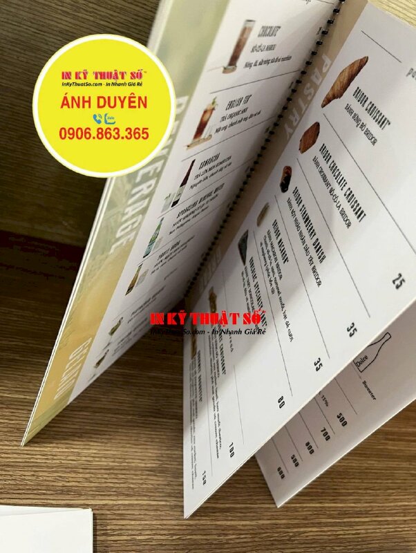 Làm quyển menu nhựa PVC cho quán Cafe Bistro - INKTS1902