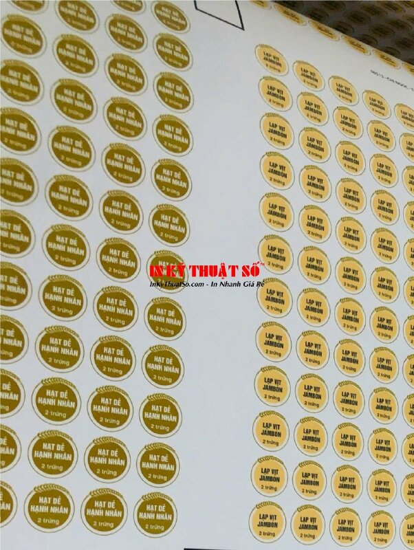 Làm tem nhãn bánh trung thu đường kính 2.5cm Decal sữa, tem nhân Hạt dẻ Hạnh nhân, Lạp vịt Jambon, Socola Rum nho 2 trứng - INKTS1987