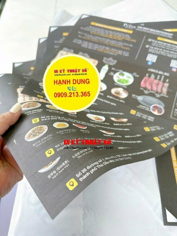 In giấy lót bàn ăn cho chuỗi nhà hàng BBQ Hàn Quốc 