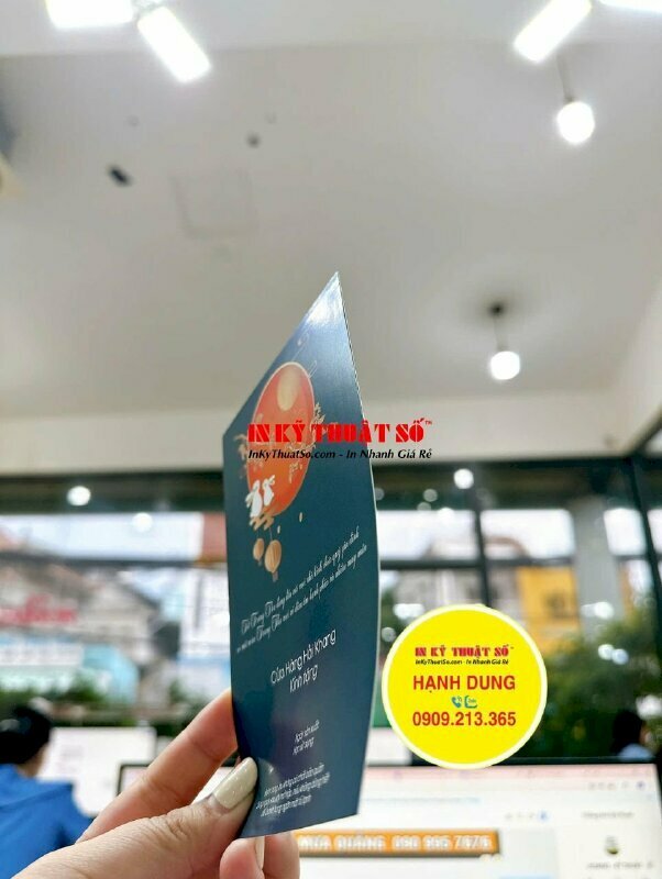 In thiệp trung thu cho khách hàng, in giấy B300gsm kích thước 10x15cm