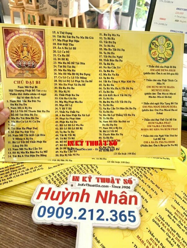 In tờ kinh Chú Đại Bi tiếng Phạn 84 câu phiên âm tiếng Việt dễ đọc
