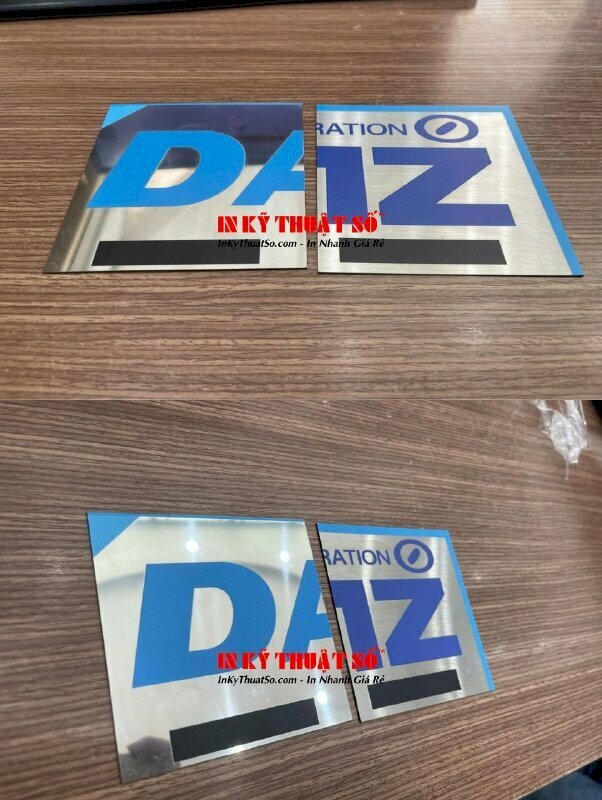 Làm bảng tên công ty inox được in bằng công nghệ in UV hiện đại