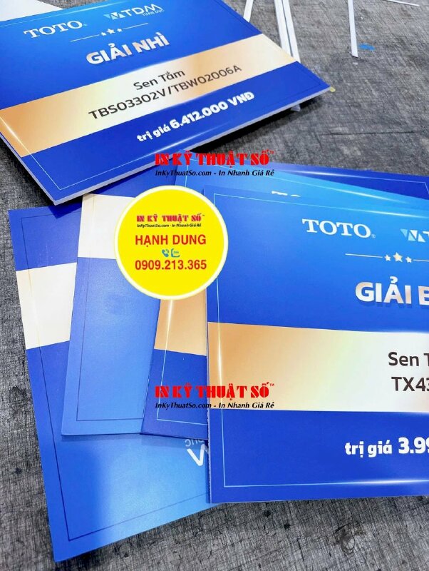 Bảng trao giải thưởng in PP cán Formex cho sự kiện nhãn hàng thiết bị vệ sinh cao cấp - INKTS2088