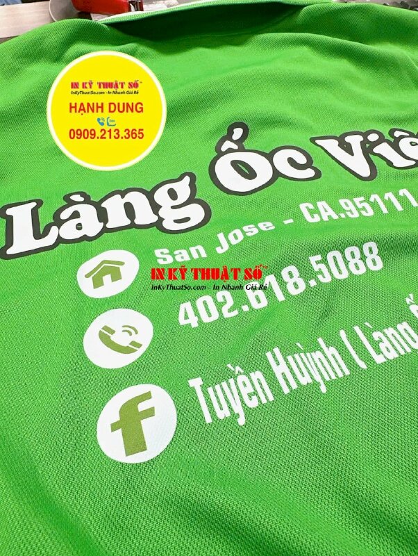 In áo thun đồng phục quán ốc, in Decal ép nhiệt 2 vị trí trước sau lên áo thun khách mang đến - INKTS2086