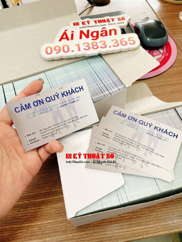 In card visit cảm ơn quý khách gửi kèm đơn hàng mua online từ shop thời trang, hàng gửi đi Đắk Lắk từ TPHCM - INKTS2112