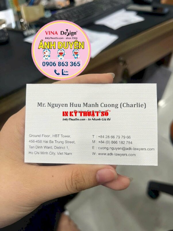 In card visit giấy mỹ thuật Koehler Linen 500 K09, in card visit hãng luật Law Firm chức danh Senior Consultant - INKTS2052