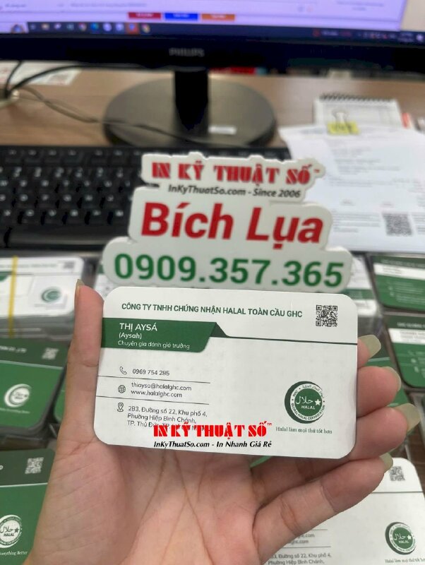 In card visit Lead Auditor Chuyên gia đánh giá trưởng công ty dịch vụ chứng nhận Halal - INKTS2046