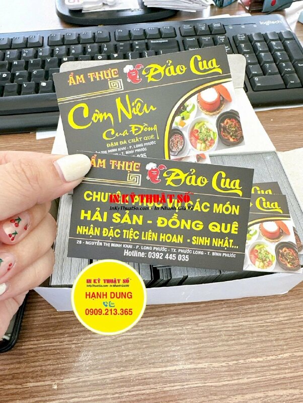 In card visit quán cơm niêu cua đồng, gửi hàng đi Bình Phước từ TPHCM - INKTS2082