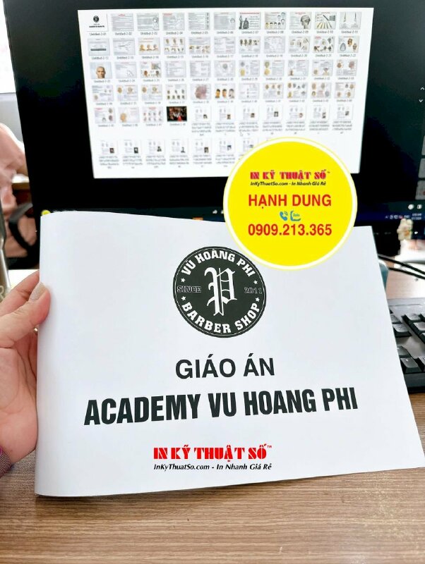 In giáo án cho học viện Academy đào tạo nghề tóc nam Barber Shop - INKTS2027