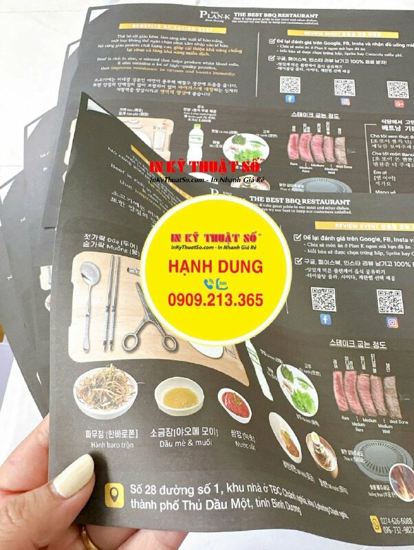 In giấy lót bàn ăn cho chuỗi nhà hàng BBQ Hàn Quốc - INKTS2127