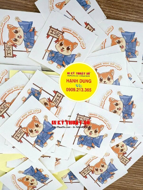 In hình dán sticker Akira chú chó shiba Aiko nhân vật đại diện của khoa trường đại học, nhãn Decal giấy - INKTS2116