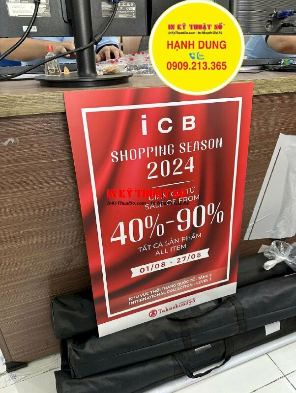 In Poster quảng cáo bằng Foam thông tin khuyến mãi Shopping Season giảm giá - INKTS2025