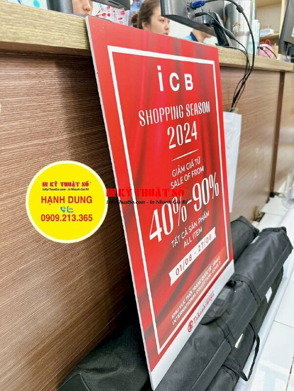 In Poster quảng cáo bằng Foam thông tin khuyến mãi Shopping Season giảm giá - INKTS2025