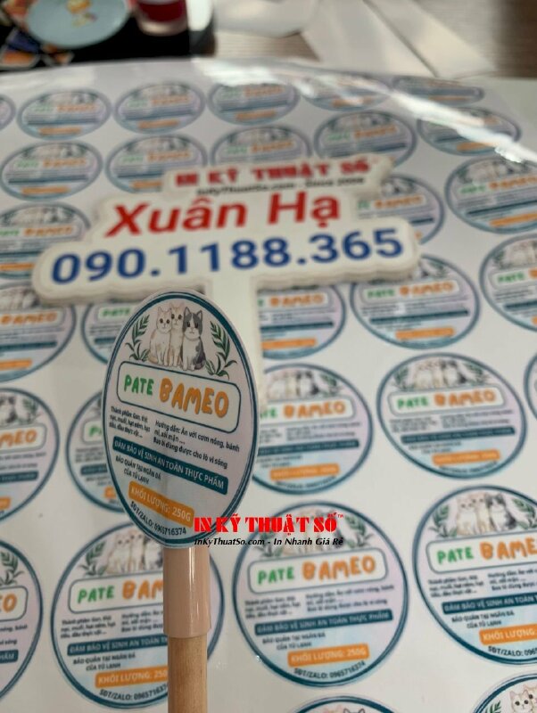 In tem dán hình tròn Decal sữa dán bao bì thức ăn cho chó mèo - INKTS2034