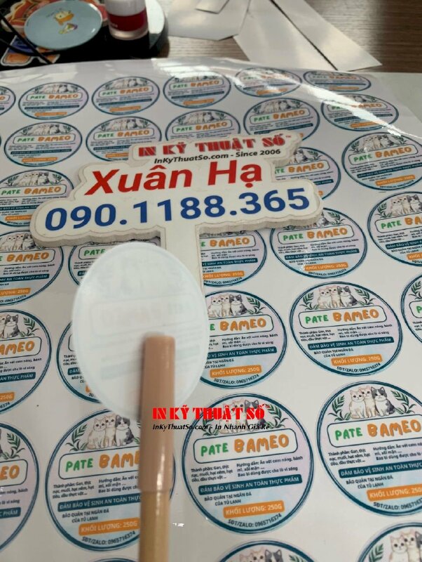 In tem dán hình tròn Decal sữa dán bao bì thức ăn cho chó mèo - INKTS2034