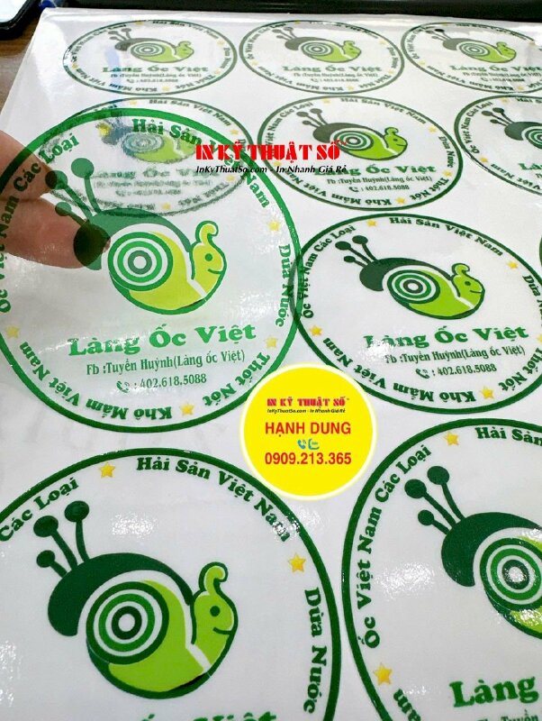 In tem quán ốc dán bao bì, hộp đựng đồ ăn mang về Take Away, hàng gửi đi California Mỹ từ TPHCM - INKTS2096