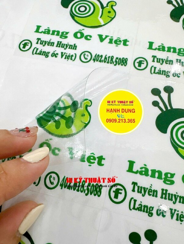 In tem quán ốc Decal trong hình vuông dán hộp nhựa đựng đồ ăn Take Away, hàng gửi đi California Mỹ từ TPHCM - INKTS2097