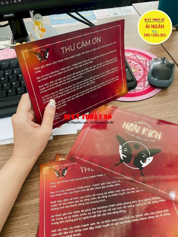 In thư cảm ơn đã tham gia Talkshow, in card giấy C300gsm in 2 mặt, cán màng bóng - INKTS2037