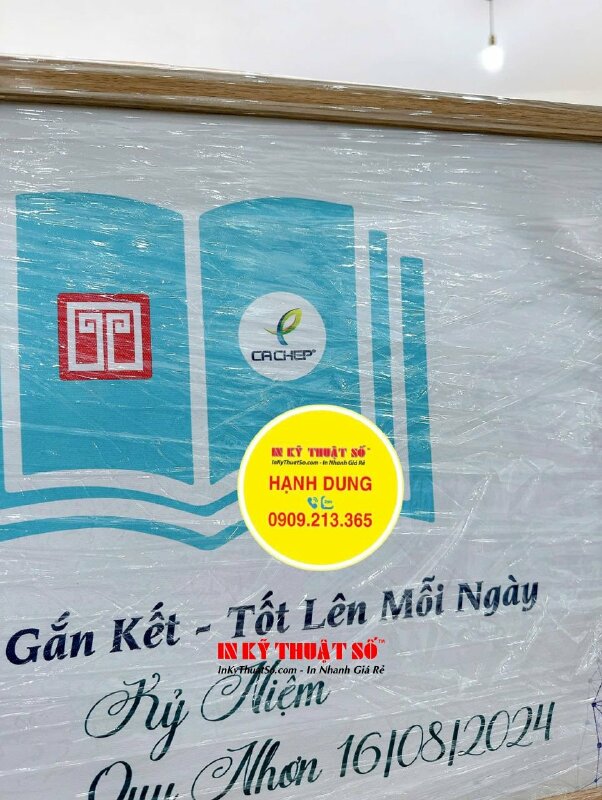 In tranh dấu vân tay kỷ niệm Tour Team Building công ty, tranh Canvas dầu mờ, đóng khung gỗ viền 60x40cm - INKTS2091