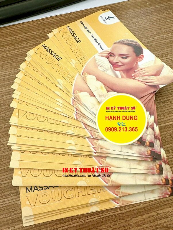 In Voucher massage giấy mỹ thuật Econo 300gsm, in Voucher lấy liền, in 2 mặt - INKTS2134