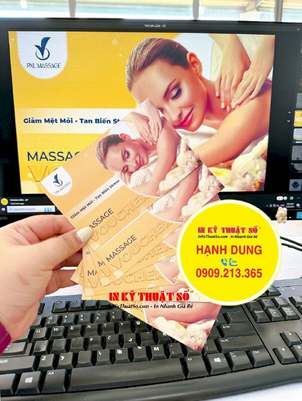 In Voucher massage giấy mỹ thuật Econo 300gsm, in Voucher lấy liền, in 2 mặt - INKTS2134