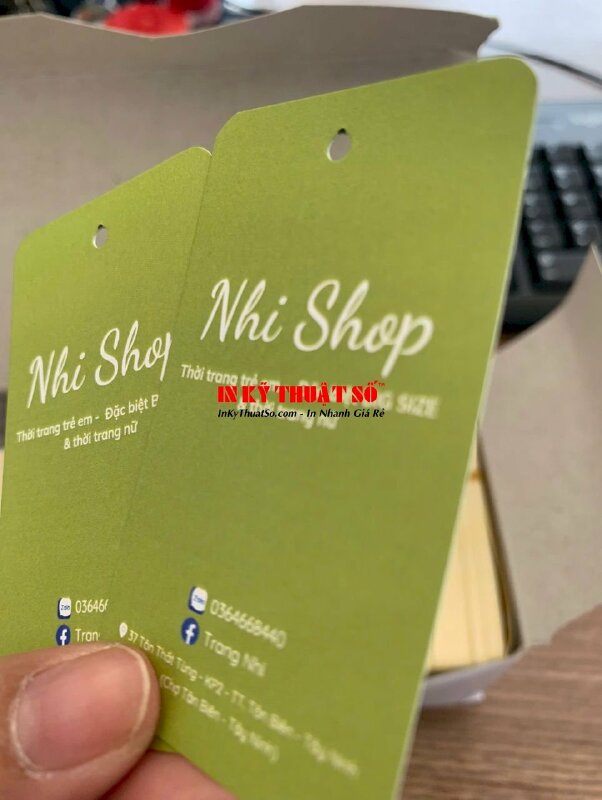 Làm tag quần áo in giấy C300gsm, in 2 mặt không màng, bo góc cho shop thời trang trẻ em, BIG SIZE, thời trang nữ - INKTS2083