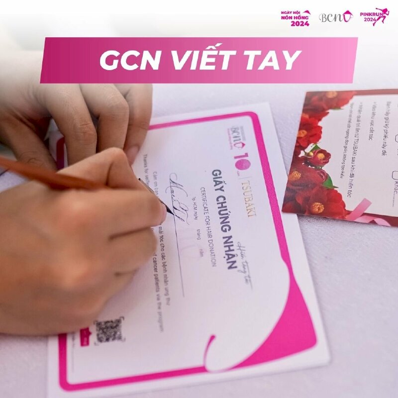 Giấy chứng nhận Hiến tặng Tóc Certificate for hair donation - In Kỹ Thuật Số Since 2006