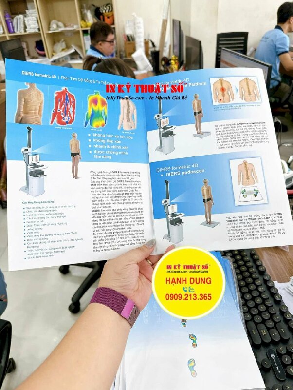 In brochure gấp 3 giới thiệu Máy thiết bị y tế đánh giá hình thái cột sống nhập khẩu - INKTS2396