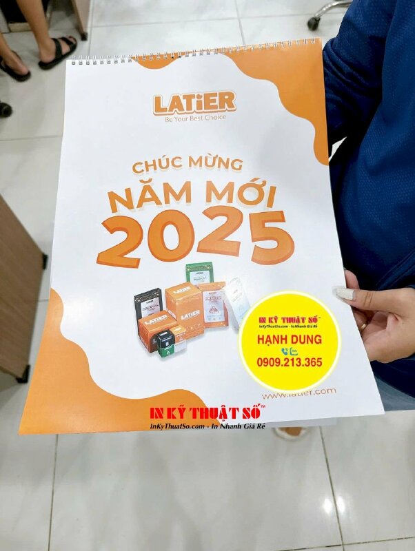 In lịch treo tường 1 cuốn, lịch treo tường 13 tờ/cuốn đóng lò xo đỉnh - INKTS2648