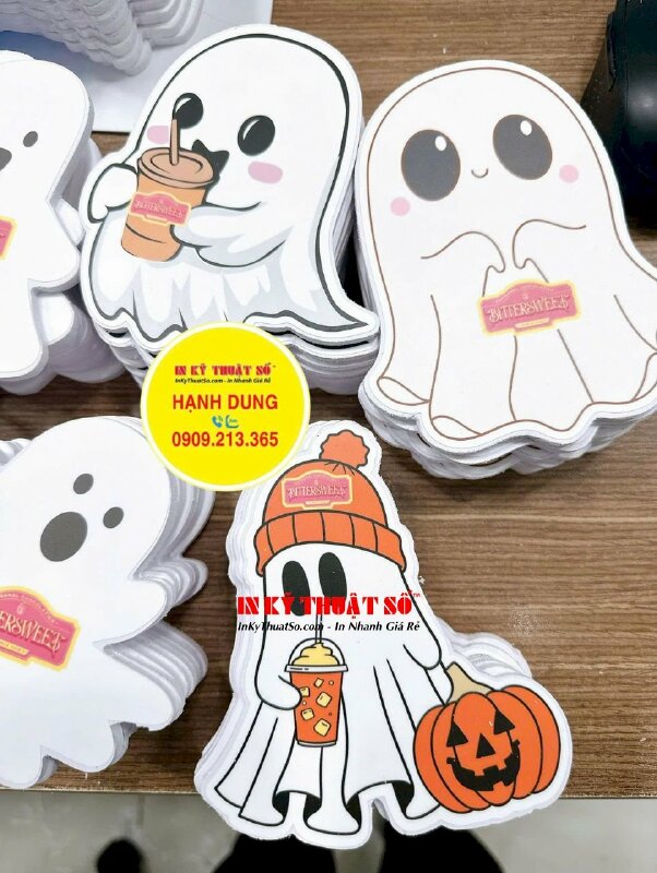 In mô hình PP Formax Halloween pumpkin bí ngô, bóng ma trang trí cửa hàng, lớp học Anh ngữ, mầm non, công ty - INKTS2646