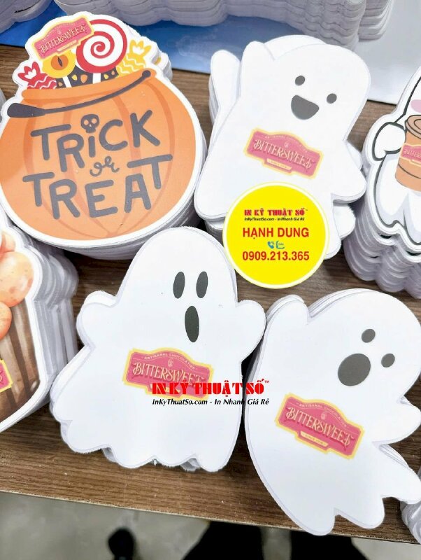 In mô hình PP Formax Halloween pumpkin bí ngô, bóng ma trang trí cửa hàng, lớp học Anh ngữ, mầm non, công ty - INKTS2646