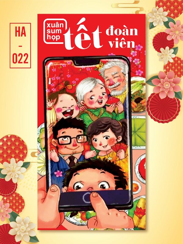 In bao lì xì chụp ảnh selfie gia đình Xuân Sum Họp Tết Đoàn Viên - Mã HA022 - INKTS2660