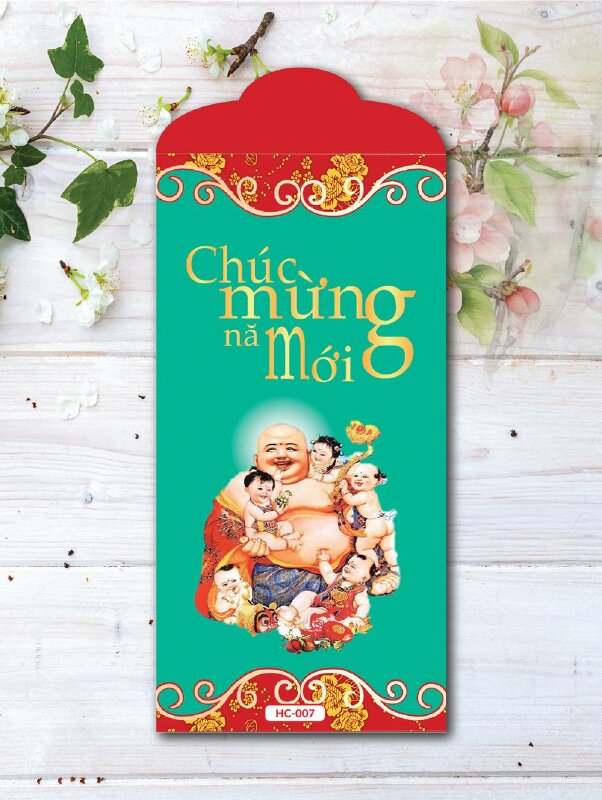 Mẫu thiết kế lì xì Phật giáo Xuân Di Lặc - Mã HC007 - INKTS2403